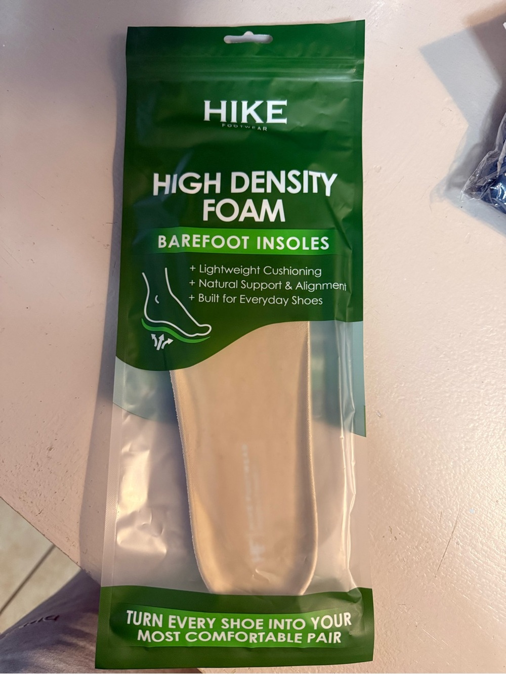 Hike High Density Foam Barefoot Insoles - Beige